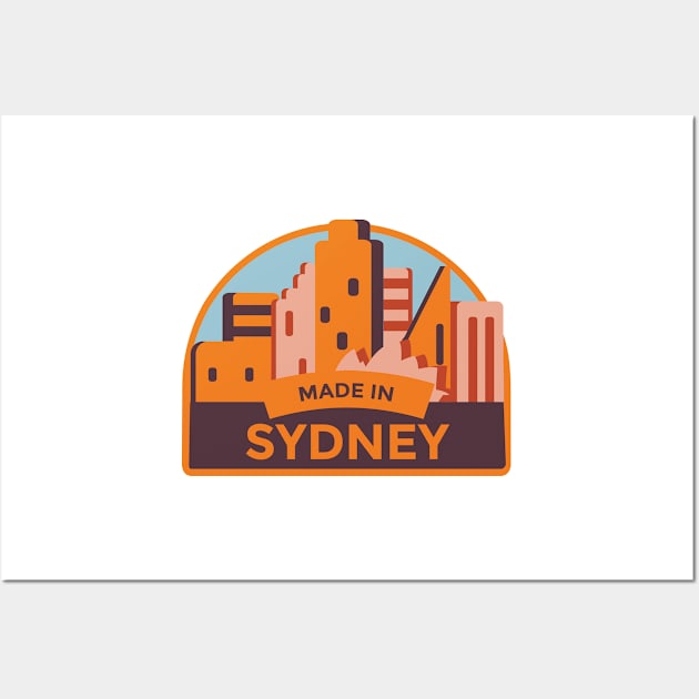 Made In Sydney Sticker Wall Art by RajaGraphica